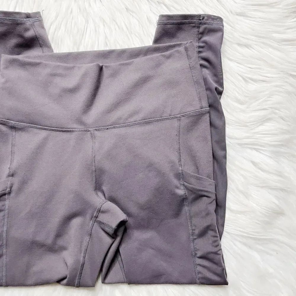 Athleta Mesh Me Up Stash Pocket Tights Leggings Purple Size XS